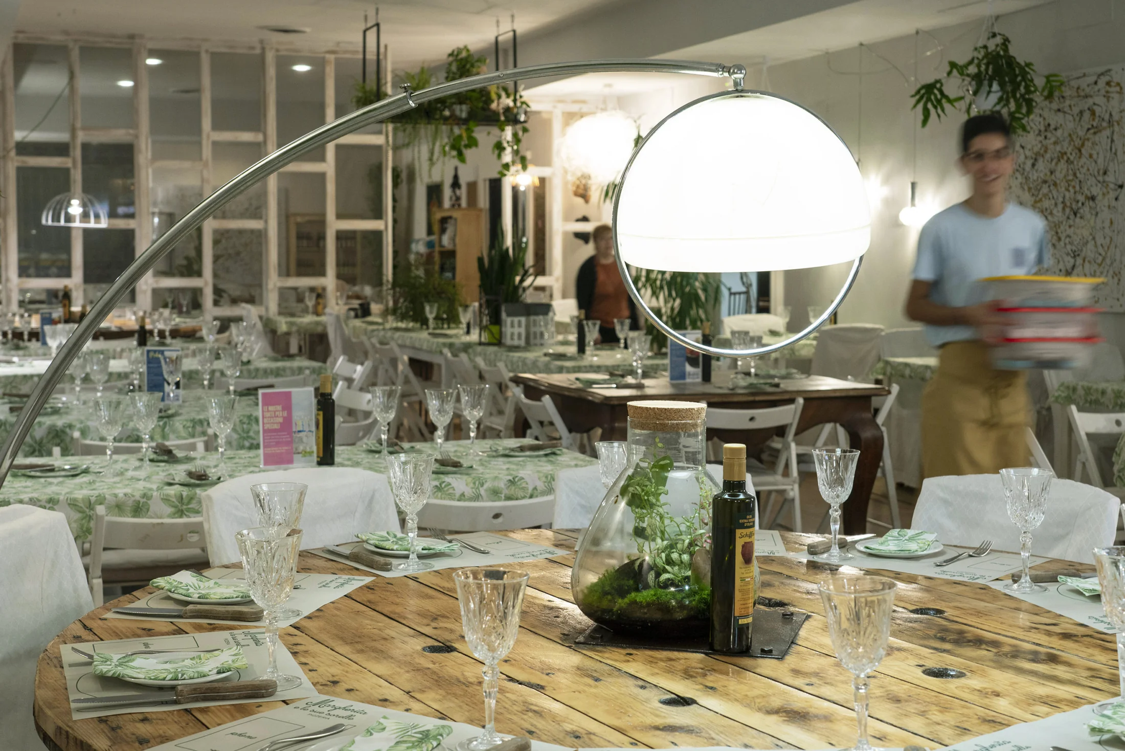 Service in the main dining room